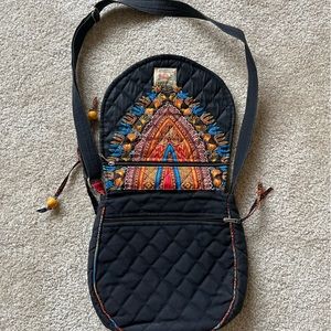 Handmade Bagamoyo masala cross-body bag (12in x 13in).